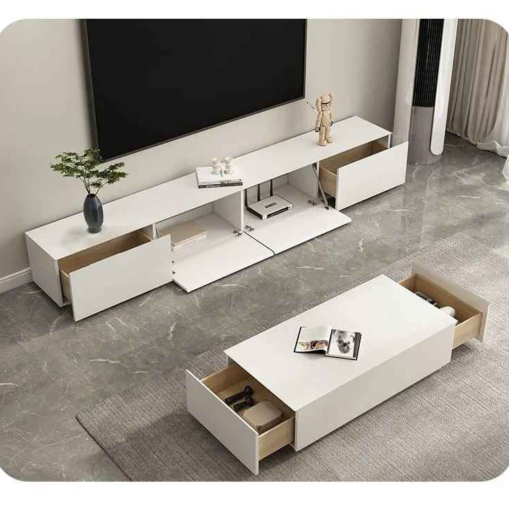 Ensemble Meuble TV & Table Basse avec Rangement